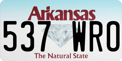 AR license plate 537WRO
