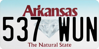 AR license plate 537WUN