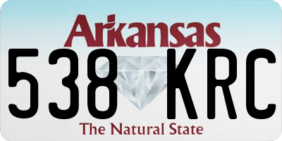 AR license plate 538KRC