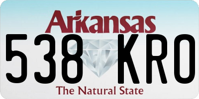 AR license plate 538KRO
