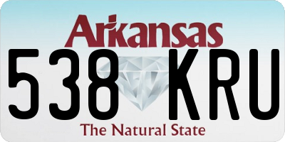 AR license plate 538KRU