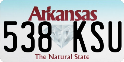 AR license plate 538KSU
