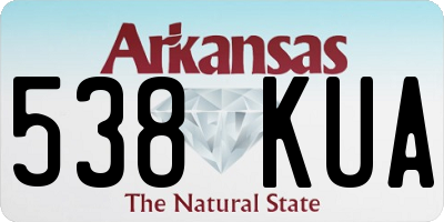 AR license plate 538KUA
