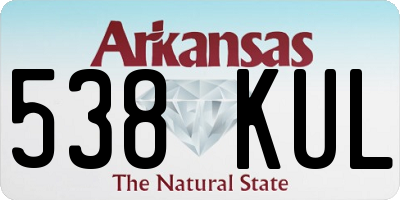 AR license plate 538KUL