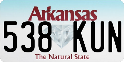 AR license plate 538KUN