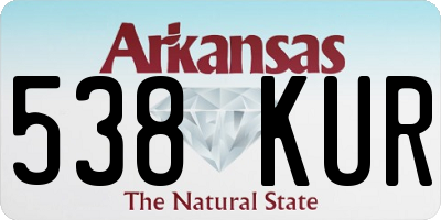 AR license plate 538KUR