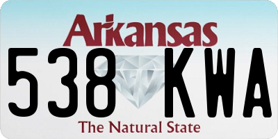AR license plate 538KWA
