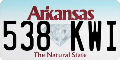 AR license plate 538KWI