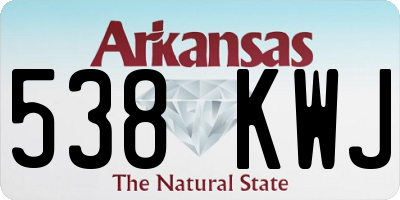AR license plate 538KWJ