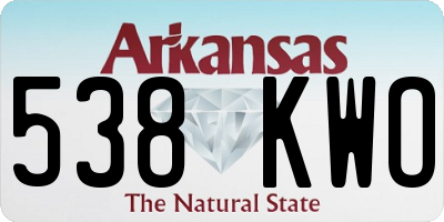 AR license plate 538KWO
