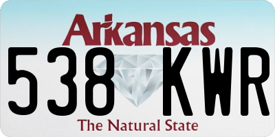 AR license plate 538KWR