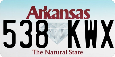 AR license plate 538KWX