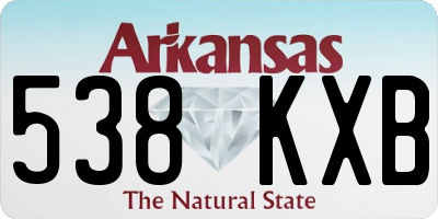 AR license plate 538KXB
