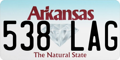 AR license plate 538LAG