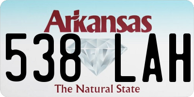 AR license plate 538LAH