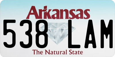 AR license plate 538LAM