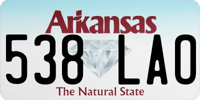 AR license plate 538LAO