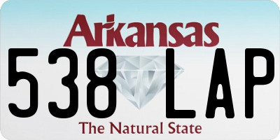 AR license plate 538LAP