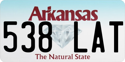 AR license plate 538LAT