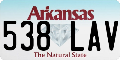 AR license plate 538LAV