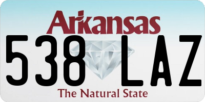 AR license plate 538LAZ