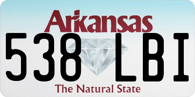 AR license plate 538LBI