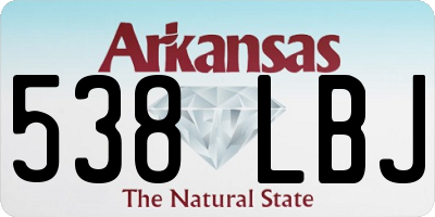 AR license plate 538LBJ