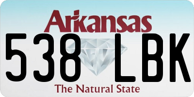 AR license plate 538LBK