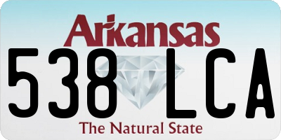AR license plate 538LCA