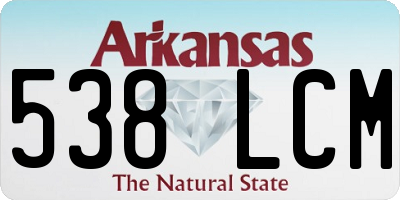 AR license plate 538LCM