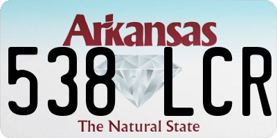 AR license plate 538LCR