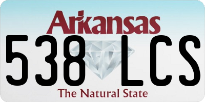 AR license plate 538LCS