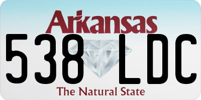 AR license plate 538LDC