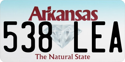 AR license plate 538LEA