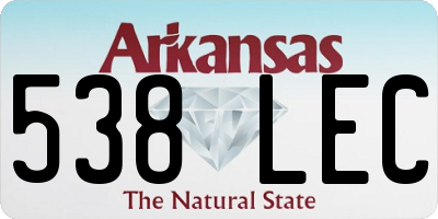 AR license plate 538LEC