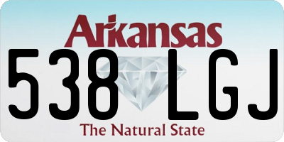 AR license plate 538LGJ