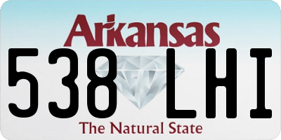 AR license plate 538LHI