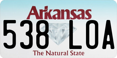 AR license plate 538LOA