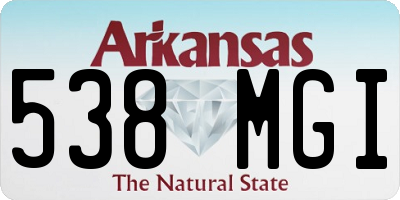 AR license plate 538MGI