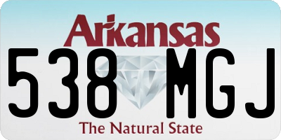 AR license plate 538MGJ