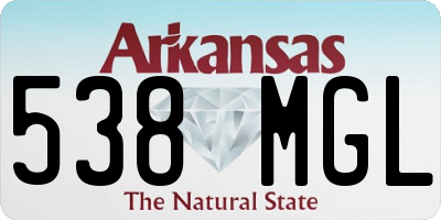AR license plate 538MGL