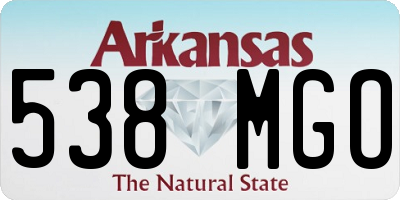 AR license plate 538MGO