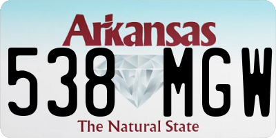 AR license plate 538MGW
