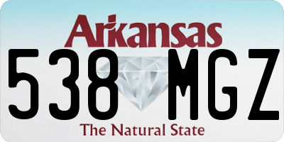 AR license plate 538MGZ