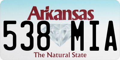 AR license plate 538MIA