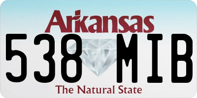 AR license plate 538MIB