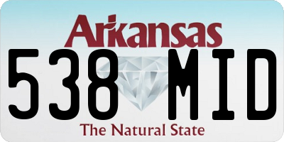 AR license plate 538MID