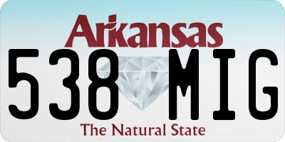 AR license plate 538MIG