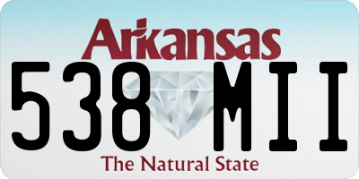 AR license plate 538MII