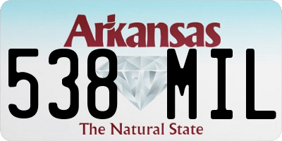 AR license plate 538MIL